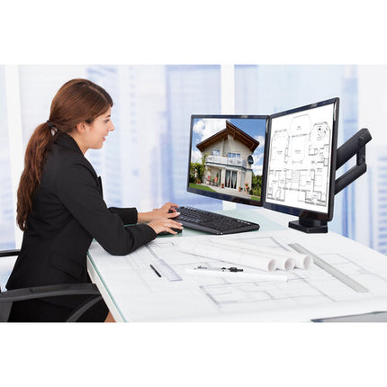 Mount-It! Soporte de escritorio para dos monitores 17 a 32" ajustable