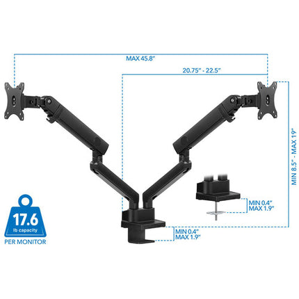 Mount-It! Soporte de escritorio para dos monitores 17 a 32" ajustable