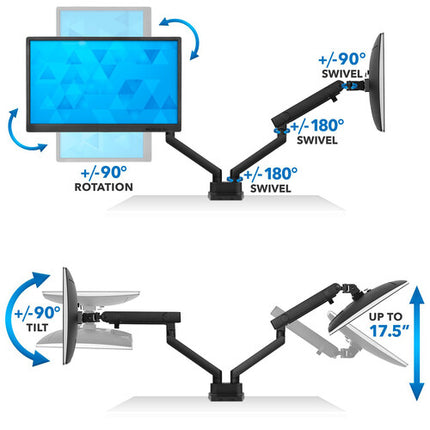 Mount-It! Soporte de escritorio para dos monitores 17 a 32" ajustable