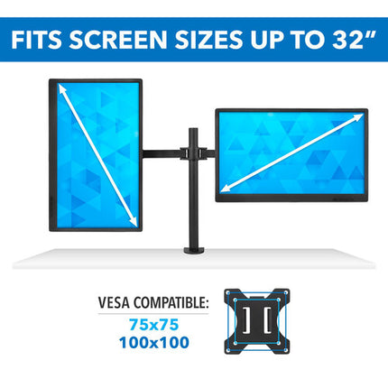 Mount-It! Soporte de Escritorio para Doble Monitor 13-32 Pulgadas Brazo Ajustable y Rotación 360°