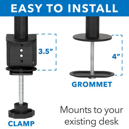 Mount-It! Soporte de Escritorio para Doble Monitor 13-32 Pulgadas Brazo Ajustable y Rotación 360°