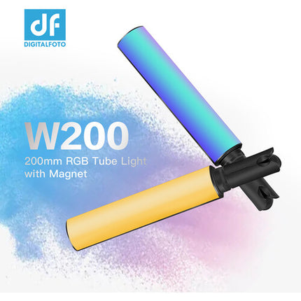 DigitalFoto Solution Limited W200 Tubo Luminoso RGB Magnético 7.9" 3000mAh con Mini Trípode