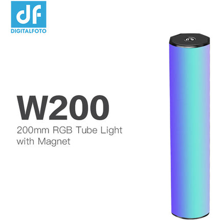DigitalFoto Solution Limited W200 Tubo Luminoso RGB Magnético 7.9" 3000mAh con Mini Trípode