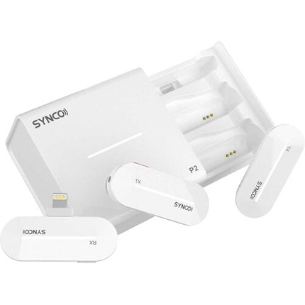 Synco P2L Sistema Micrófono Inalámbrico Digital 2 Personas Blanco Perla 2.4 GHz 5 Horas Batería Estuche Carga