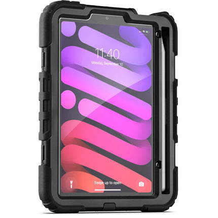 Encased Rugged Shield Funda para iPad mini 6 y 7 Gen con Protector y Correa