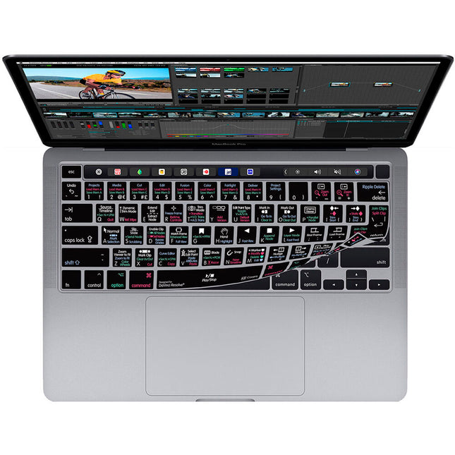 KB Covers Davinci Resolve Funda de Teclado para MacBook Pro 13" y 16" Silicona Color-Codificada