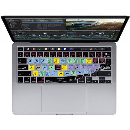 KB Covers Final Cut Pro Funda Teclado para MacBook Pro 13" 2020 y 16" 2019 Silicona Color-Codificada
