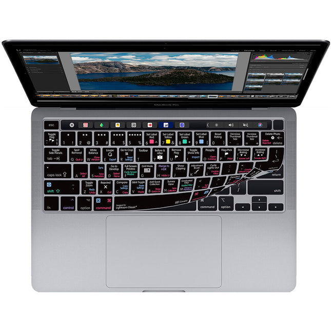 KB Covers Funda de Teclado Lightroom Classic para MacBook Pro 13 y 16 Pulgadas Silicona Cubre Atajos de Color