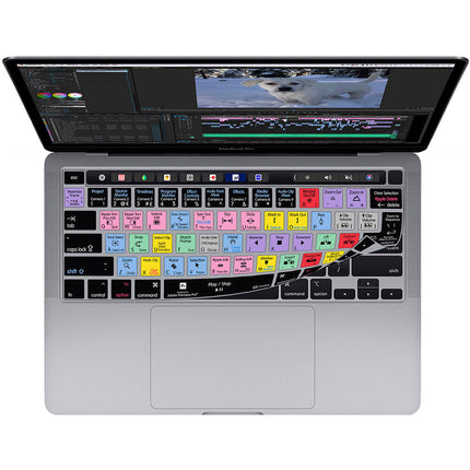KB Covers Premiere Pro Funda de Teclado para MacBook Pro 13 y 16 Pulgadas Silicona Color Codificada