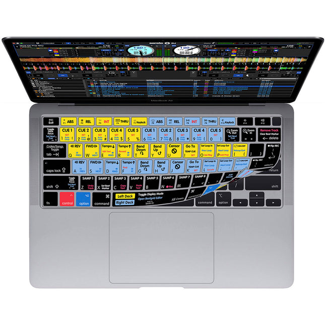 KB Covers Serato DJ Funda de Teclado para MacBook Air 13" 2020 y Posterior Silicona Antideslizante