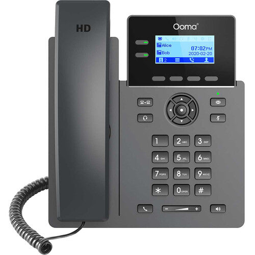 Ooma 2602 Teléfono IP de Escritorio 2 Líneas Pantalla 2.2 Pulgadas PoE