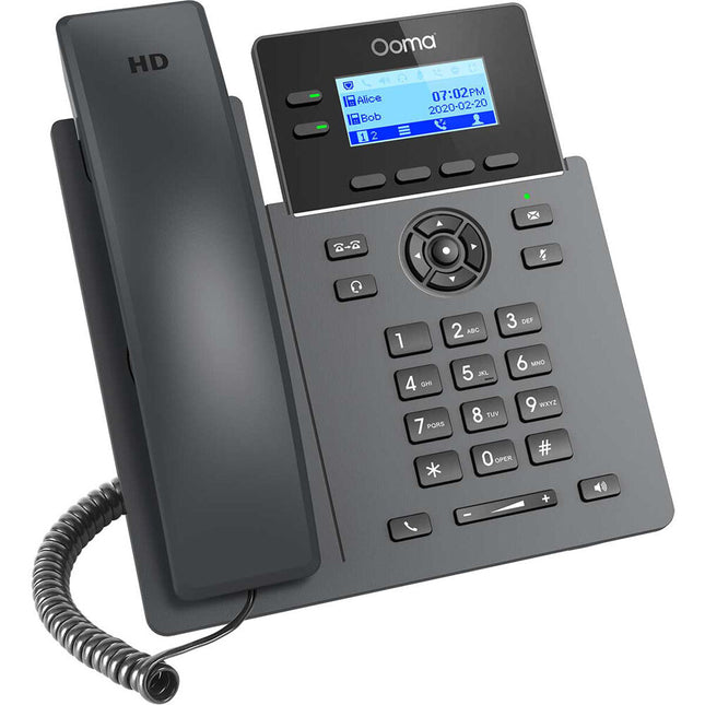 Ooma 2602 Teléfono IP de Escritorio 2 Líneas Pantalla 2.2 Pulgadas PoE