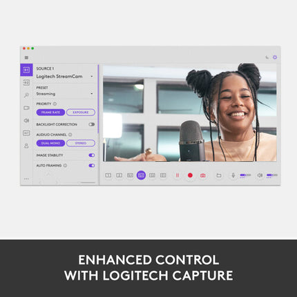 Logitech StreamCam Webcam Full HD 60 fps Autofocus Blanco con Montura para Monitor