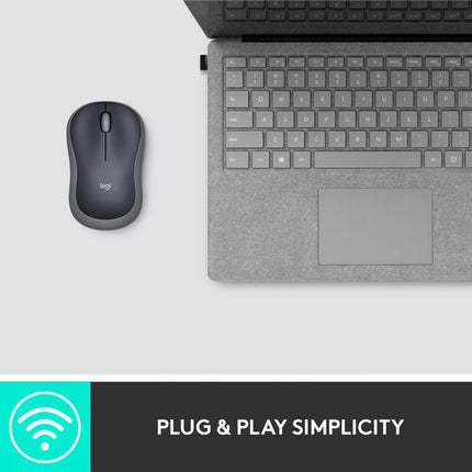 Logitech M185 Ratón Inalámbrico Gris Swift USB 2.4GHz 12 Meses batería
