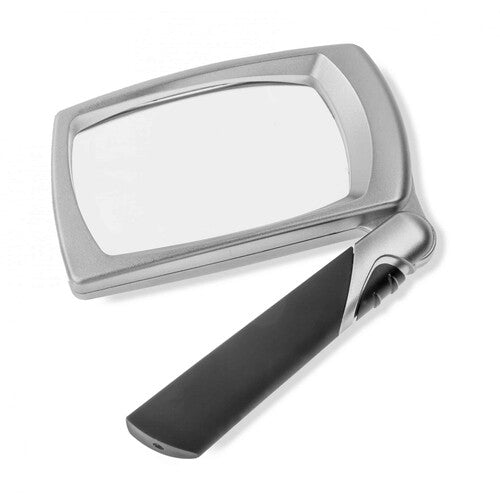 Carson Lupa Rectangular Plegable con Luz LED 2.5x  y Mango Compacto