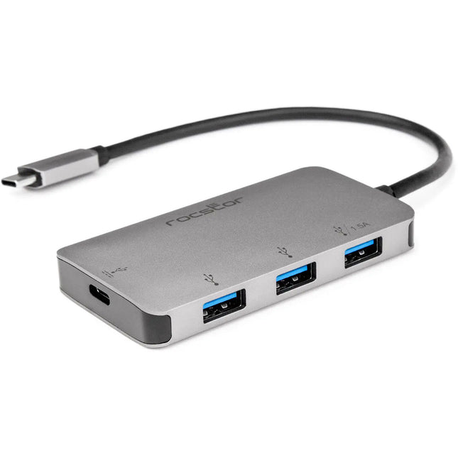 Rocstor Premium Hub USB Tipo C a USB Tipo A 4 Puertos 100W PD 3 USB A