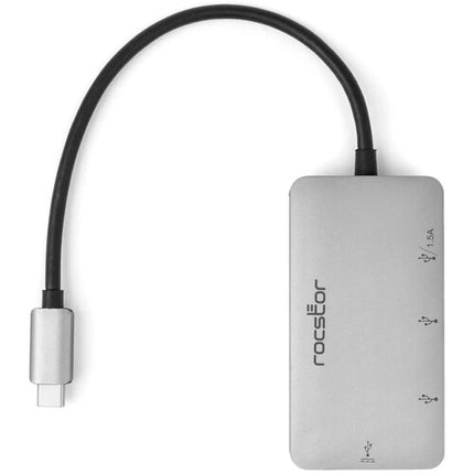 Rocstor Premium Hub USB Tipo C a USB Tipo A 4 Puertos 100W PD 3 USB A