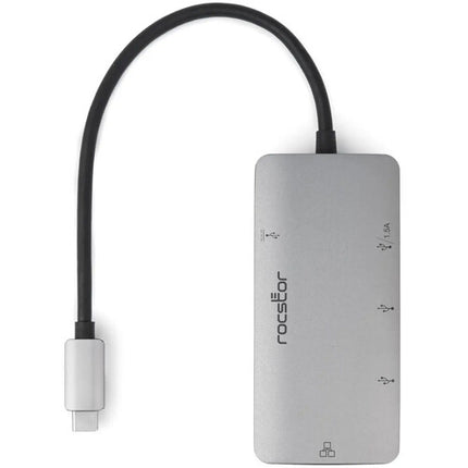 Rocstor Premium Hub USB Tipo C con 3 USB A Ethernet Gigabit y Carga 100W PD