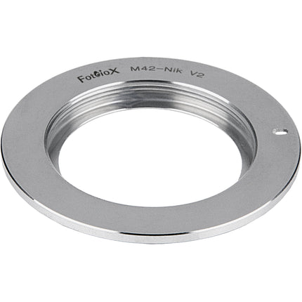 FotodioX Adaptador de Montura de Objetivo M42 a Nikon F con Brida y Aluminio Anodizado