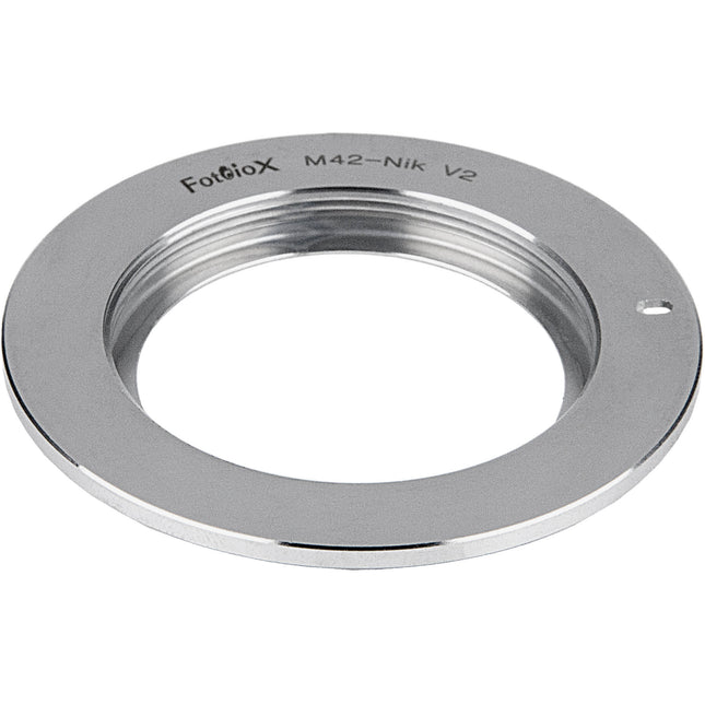 FotodioX Adaptador de Montura de Objetivo M42 a Nikon F con Brida y Aluminio Anodizado
