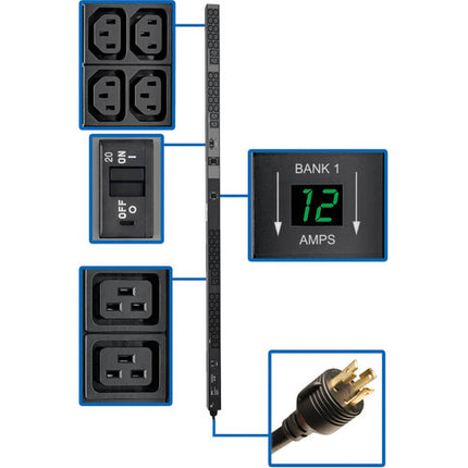 Tripp Lite 5800W PDU monofásico 48 salidas 200-240V con medidor local