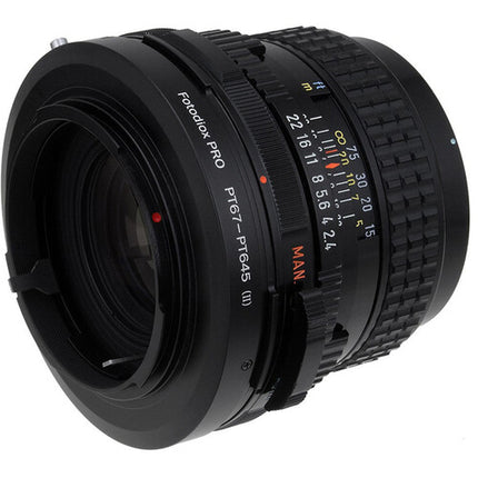 FotodioX Pro Adaptador Montura para Lente Pentax 6x7 a Cámara 645 Metal Cromado