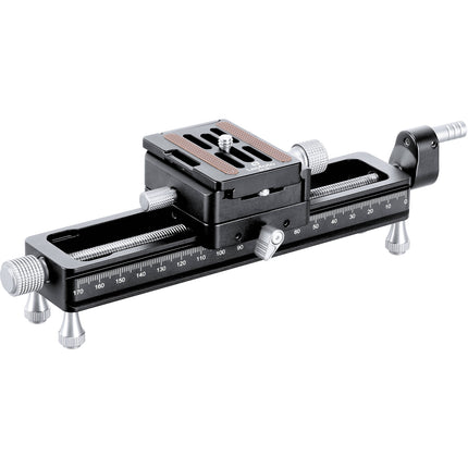 Leofoto MP-180S Riel de Enfoque Macro con Sistema QR Giratorio 7.1" 17.6 lb 6.7" de desplazamiento