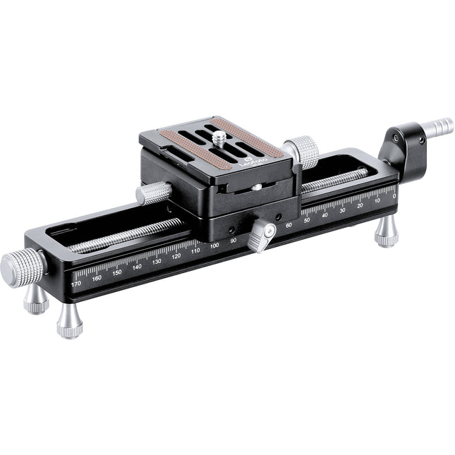 Leofoto MP-180S Riel de Enfoque Macro con Sistema QR Giratorio 7.1" 17.6 lb 6.7" de desplazamiento