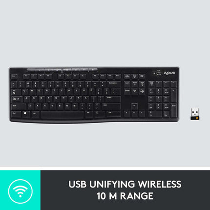 Logitech K270 Teclado inalámbrico USB alcance 10 m batería 2 años