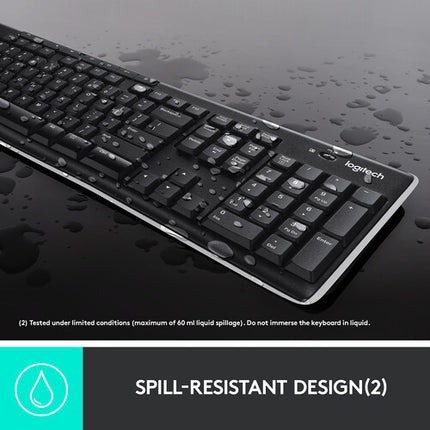 Logitech K270 Teclado inalámbrico USB alcance 10 m batería 2 años