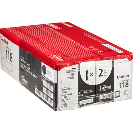 Canon 118 Cartucho de tóner láser negro 2-pack para impresora MF8380Cdw