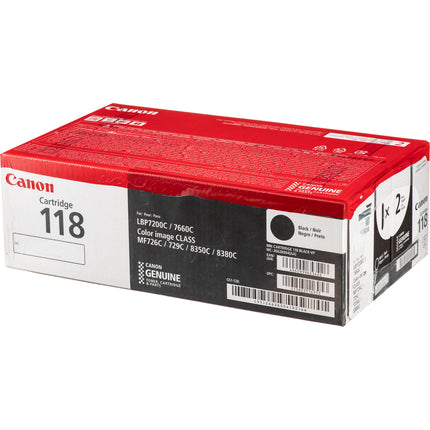 Canon 118 Cartucho de tóner láser negro 2-pack para impresora MF8380Cdw