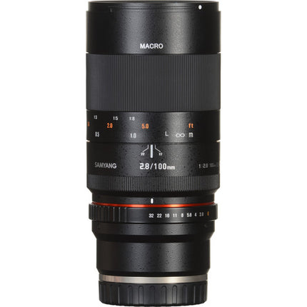 Samyang 100mm f/2.8 ED UMC Macro lente para Nikon F 1:1 aumento 9 hojas diafragma