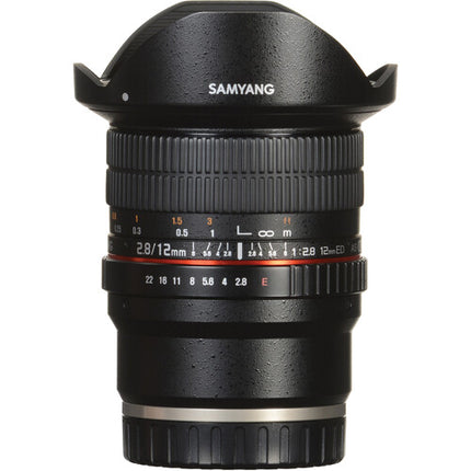 Samyang 12mm f/2.8 ED AS NCS Fisheye para Nikon F Montura con AE Chip y Parasol removible