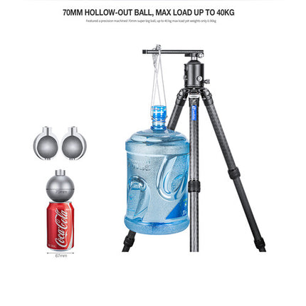 Leofoto HB-70 Cabezal Esférico Profesional para Equipos Pesados 40 kg Carga Max 958 g Peso
