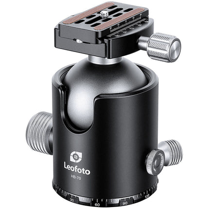 Leofoto HB-70 Cabezal Esférico Profesional para Equipos Pesados 40 kg Carga Max 958 g Peso