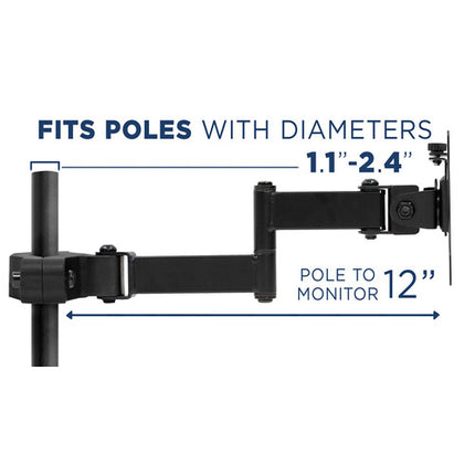 Mount-It Soporte Giratorio para Monitor Truss/Pole Vesa 75x75 a 100x100 mm para Pantallas de 32''