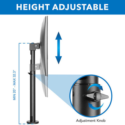 Mount-It! Soporte Ajustable para Monitor Punto de Venta 20 a 32.3" VESA 75x75 y 100x100