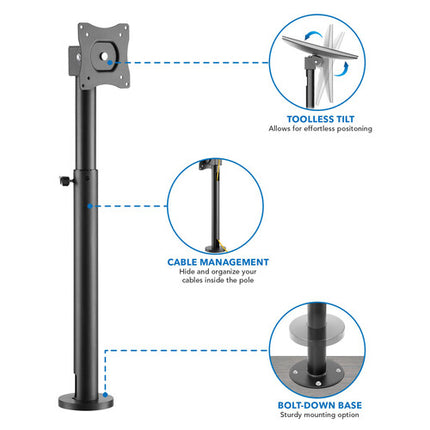 Mount-It! Soporte Ajustable para Monitor Punto de Venta 20 a 32.3" VESA 75x75 y 100x100