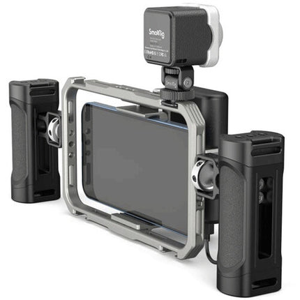 SmallRig Kit de Video Todo en Uno con Adaptador Mini Cold Shoe 1/4''-20 para Smartphones 2.5 a 3.5" Quick Basic Edition