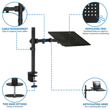 Mount-It! Soporte de Escritorio Ajustable para Laptop hasta 17" 22 lb con Gestión de Cables