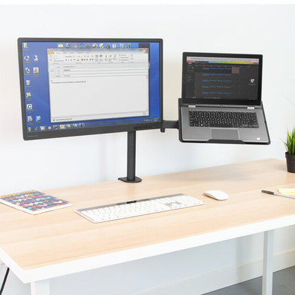 Mount-It! MI-4352LTMN Soporte para portátil y monitor doble hasta 27" 22 lb brazo