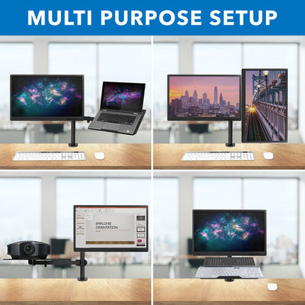 Mount-It! MI-4352LTMN Soporte para portátil y monitor doble hasta 27" 22 lb brazo