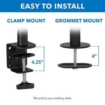 Mount-It! MI-4352LTMN Soporte para portátil y monitor doble hasta 27" 22 lb brazo