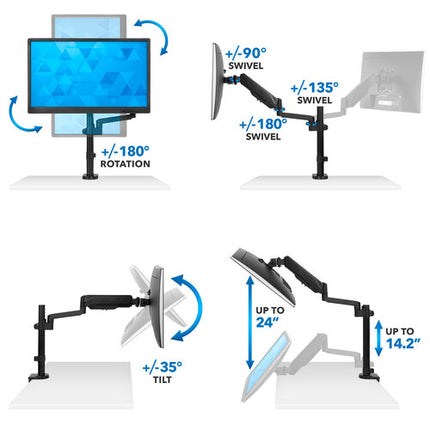 Mount-It! Soporte de Escritorio para Monitor Hasta 32" VESA 75 y 100mm