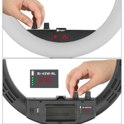 Angler Bi-Color Anillo de Luz LED Kit 14" Temperatura 3200-5600K