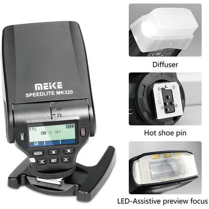 Meike MK-320F Flash TTL para Fujifilm nº Guía 105 y Reciclado 5s