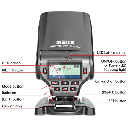 Meike MK-320F Flash TTL para Fujifilm nº Guía 105 y Reciclado 5s