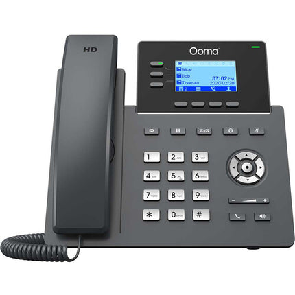 Ooma 2603 Teléfono IP de Escritorio 3 Líneas PoE Pantalla LCD
