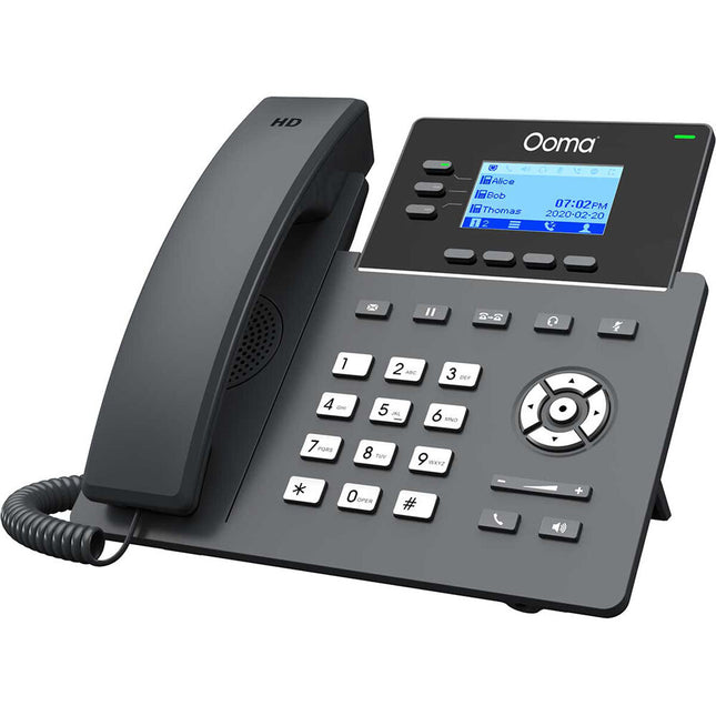 Ooma 2603 Teléfono IP de Escritorio 3 Líneas PoE Pantalla LCD